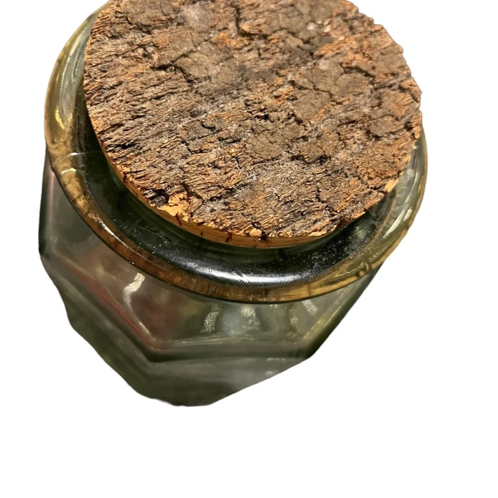 Vintage/HTF Ben Rickert Apothecary Octogonal Glass Jar w. Cork Lid